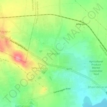 Amaragol topographic map, elevation, terrain