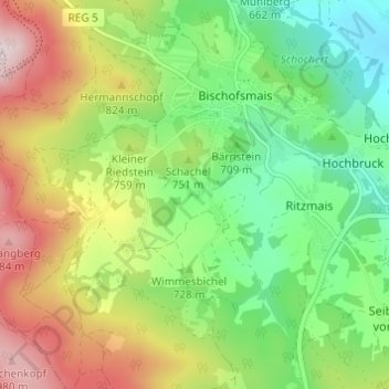 Kleinbärnbach topographic map, elevation, terrain