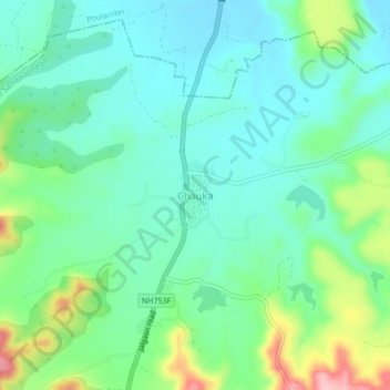 Chauka topographic map, elevation, terrain