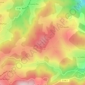 Saint-Didier-sur-Rochefort topographic map, elevation, terrain