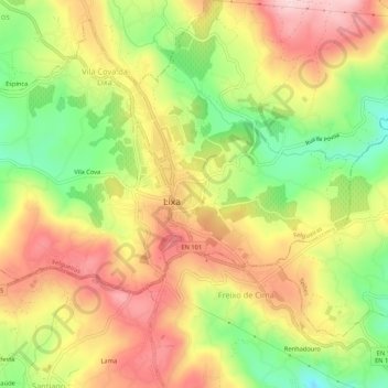Borba de Godim topographic map, elevation, terrain
