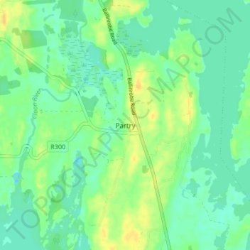 Partry topographic map, elevation, terrain