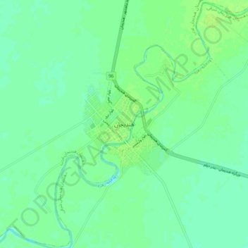 Hendijan topographic map, elevation, terrain