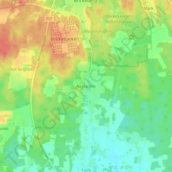 Norra Bro topographic map, elevation, terrain