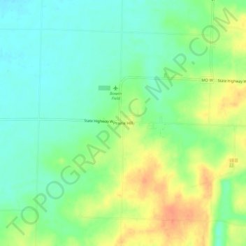 Prairie Hill topographic map, elevation, terrain