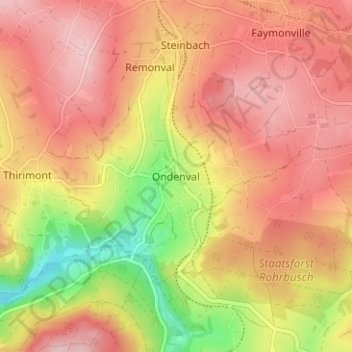 Ondenval topographic map, elevation, terrain