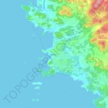 Rovinj topographic map, elevation, terrain
