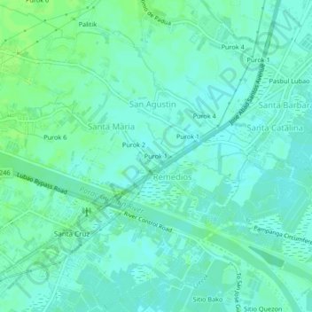 Purok 1 topographic map, elevation, terrain