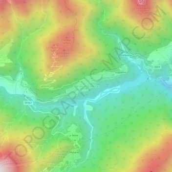 Venas di Cadore topographic map, elevation, terrain