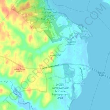 Maxwell Hall topographic map, elevation, terrain