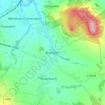Bischdorf topographic map, elevation, terrain