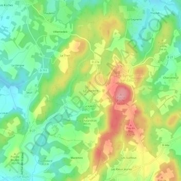 La Churlerie topographic map, elevation, terrain