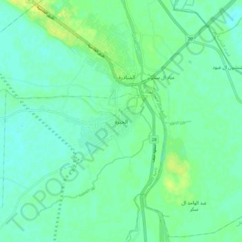 Al-Hirah topographic map, elevation, terrain