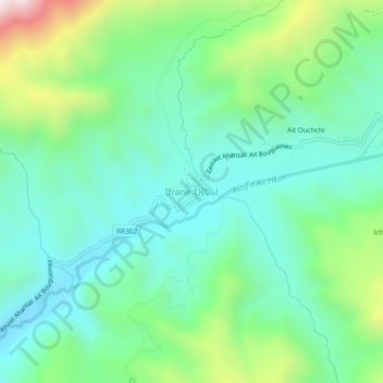 Ifrane topographic map, elevation, terrain
