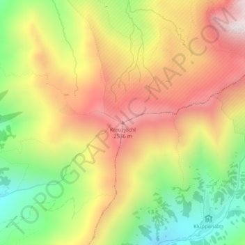 Kreuzjöchl topographic map, elevation, terrain