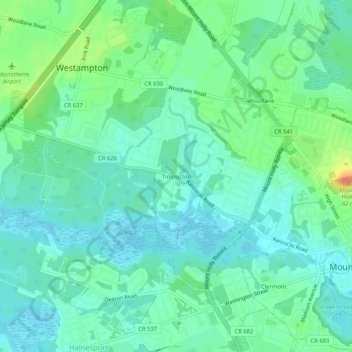 Timbuctoo topographic map, elevation, terrain