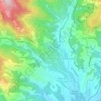 Piazza topographic map, elevation, terrain