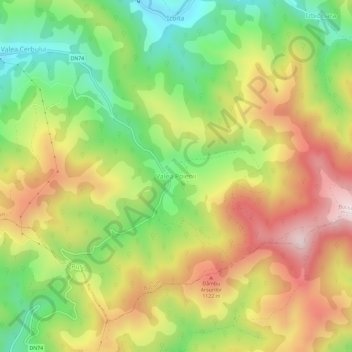 Valea Poienii topographic map, elevation, terrain
