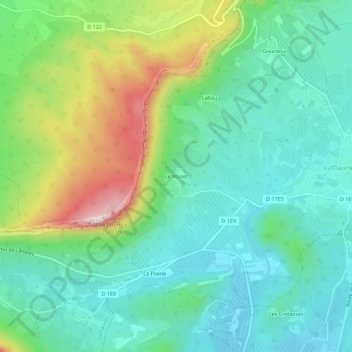 Le Mazet topographic map, elevation, terrain
