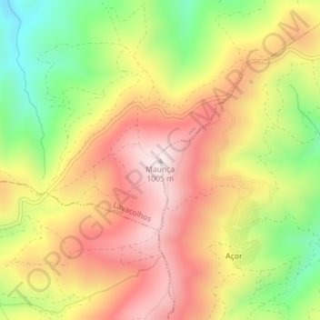 Maunça topographic map, elevation, terrain