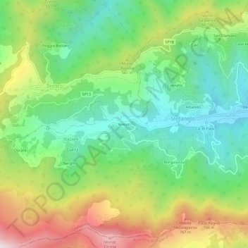 Armati topographic map, elevation, terrain