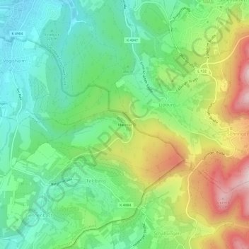 Rheintal topographic map, elevation, terrain