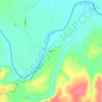 Bend topographic map, elevation, terrain