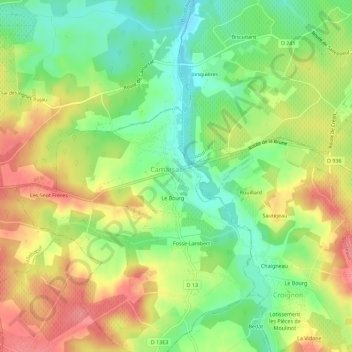 Pichon topographic map, elevation, terrain