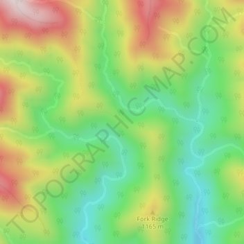 Deep Creek Gap topographic map, elevation, terrain