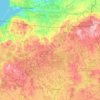 Masurian Lake District topographic map, elevation, terrain
