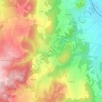Le Rozier topographic map, elevation, terrain