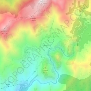 Chialza topographic map, elevation, terrain