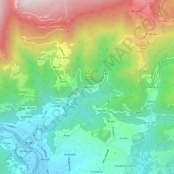 Mortisa topographic map, elevation, terrain