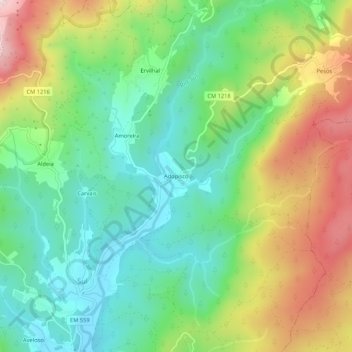 Adopisco topographic map, elevation, terrain
