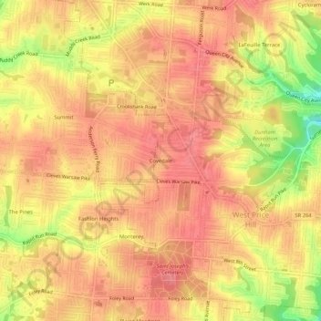 Covedale topographic map, elevation, terrain