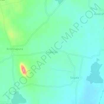 Sadahalli topographic map, elevation, terrain
