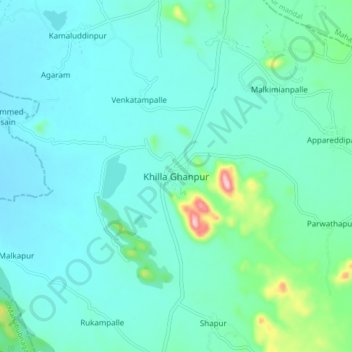 Khilla Ghanpur topographic map, elevation, terrain
