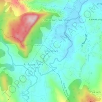 Balanthota topographic map, elevation, terrain
