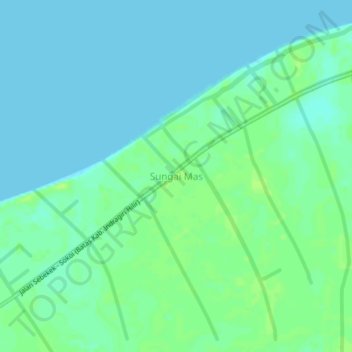 Sungai Mas topographic map, elevation, terrain