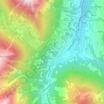 Prassurny topographic map, elevation, terrain