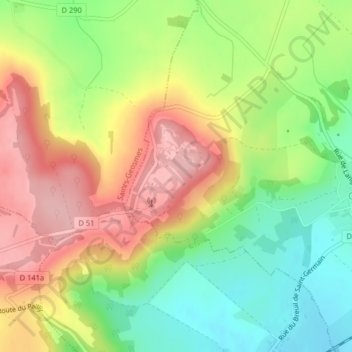 Cognelot topographic map, elevation, terrain