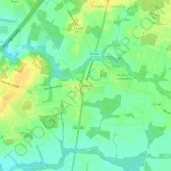 Columbus topographic map, elevation, terrain