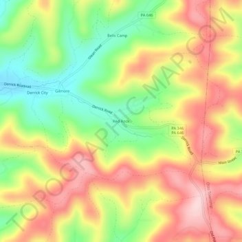 Red Rock topographic map, elevation, terrain