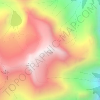 Sjøvdøla topographic map, elevation, terrain