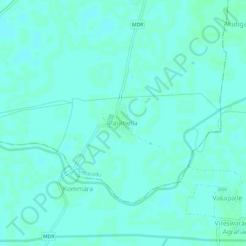 Parimella topographic map, elevation, terrain