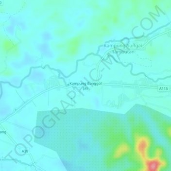 Kampung Banggol Jas topographic map, elevation, terrain