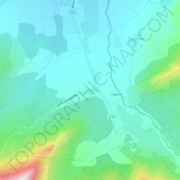 Suare topographic map, elevation, terrain