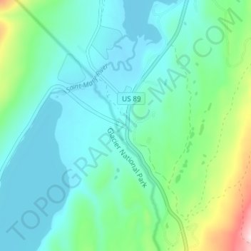 Saint Mary topographic map, elevation, terrain