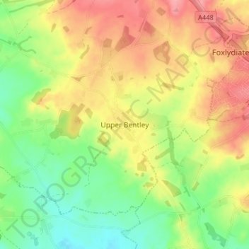 Upper Bentley topographic map, elevation, terrain