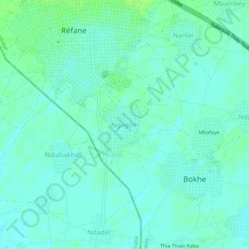 Ngogom topographic map, elevation, terrain